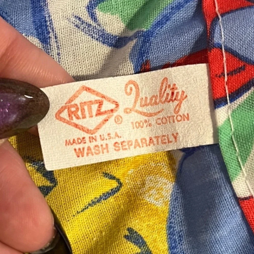 VTG Retro Fruit‎ Print Apron 100% Cotton Kitchen Cooking Baking BBQ Ritz 70s